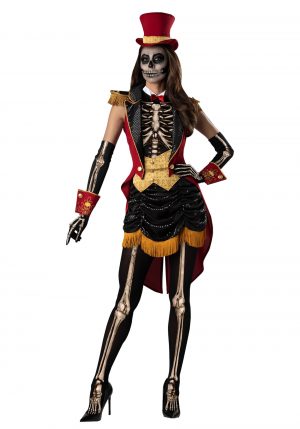 Fantasia feminino de skeleton Ringmistress – Women’s Skeleton Ringmistress Costume