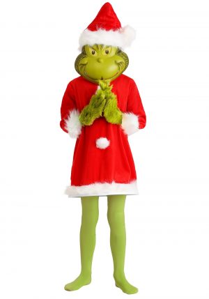 Fantasia infantil O Grinch Deluxe com máscara – Kids The Grinch Santa Deluxe Costume with Mask