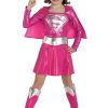 Fantasia infantil rosa supergirl – Child Pink Supergirl Costume