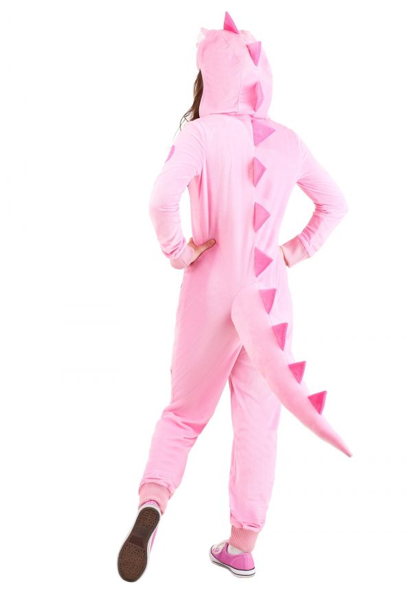 Fantasia Dinossauro rosa Onesie para mulheres – Pink Dinosaur Onesie for Women