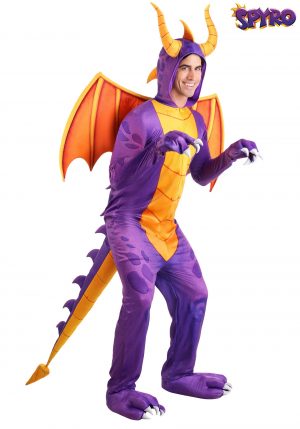 Fantasia Macacão Spyro the Dragon para adulto – Spyro the Dragon Adult Costume Jumpsuit