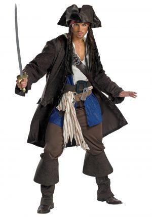 Fantasia de Capitão Jack Sparrow de prestígio adulto – Adult Prestige Captain Jack Sparrow Costume