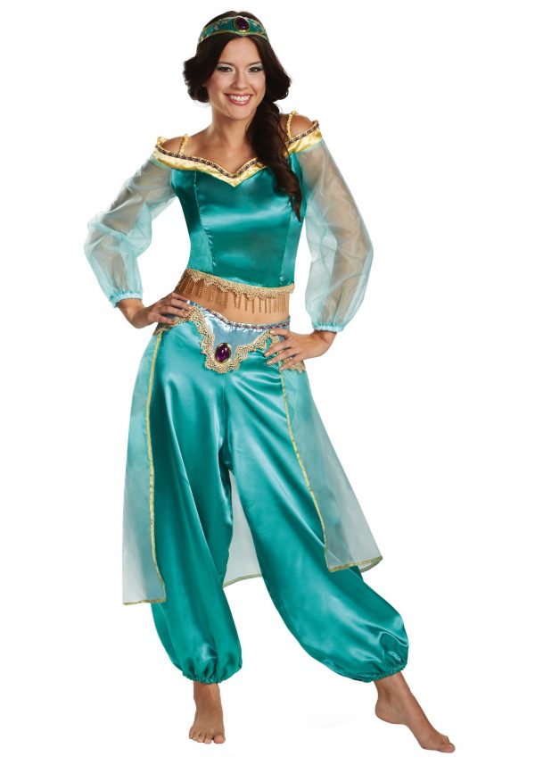 Fantasia de Jasmim  Aladdin para mulheres – Aladdin Animated Jasmine Prestige Costume for Women
