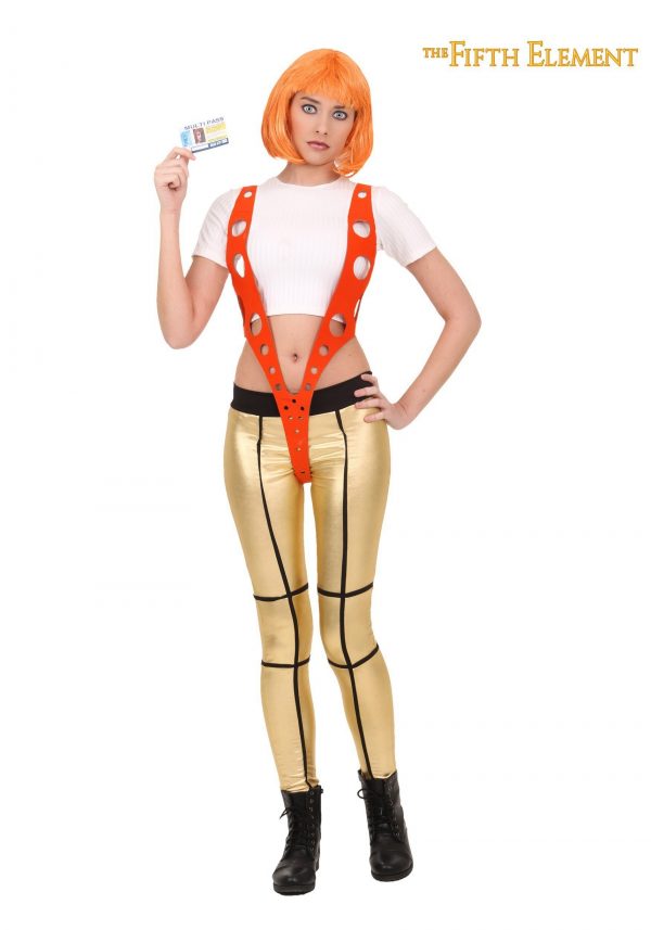 Fantasia de arnês do 5º elemento Leeloo Orange – 5th Element Leeloo Orange Harness Costume
