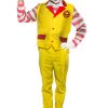 Fantasia masculina de palhaço de fast food malvado – Evil Fast Food Clown Men’s Costume