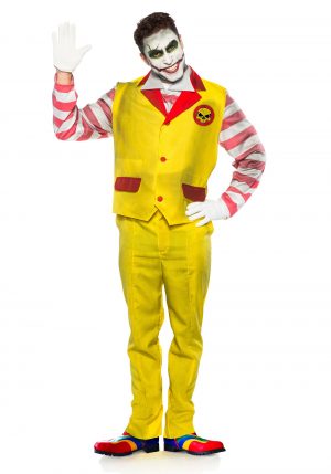 Fantasia masculina de palhaço de fast food malvado – Evil Fast Food Clown Men’s Costume