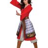 Fantasia vermelha herói Mulan Deluxe para mulheres – Mulan Deluxe Hero Red Costume for Women