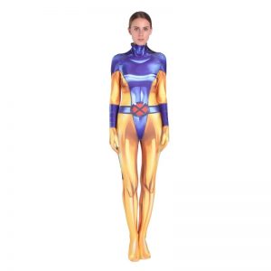 Fantasia Jean Grey  X-Men macacão de lycra – Cosplay Life Superhero Jean Grey Cosplay Costume Lycra Bodysuit Zentasuit