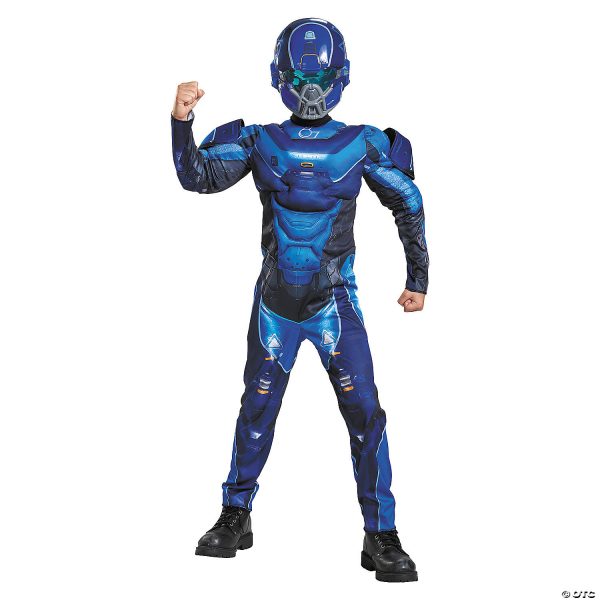 Fantasia de Halo Spartan Blue Muscle de Menino – Boy’s Muscle Halo Blue Spartan Costume