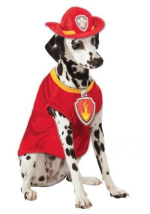 Fantasia de animal de estimação de Patrulha canina Marshall –  Paw Patrol Marshall The Fire Dog Pet Costume