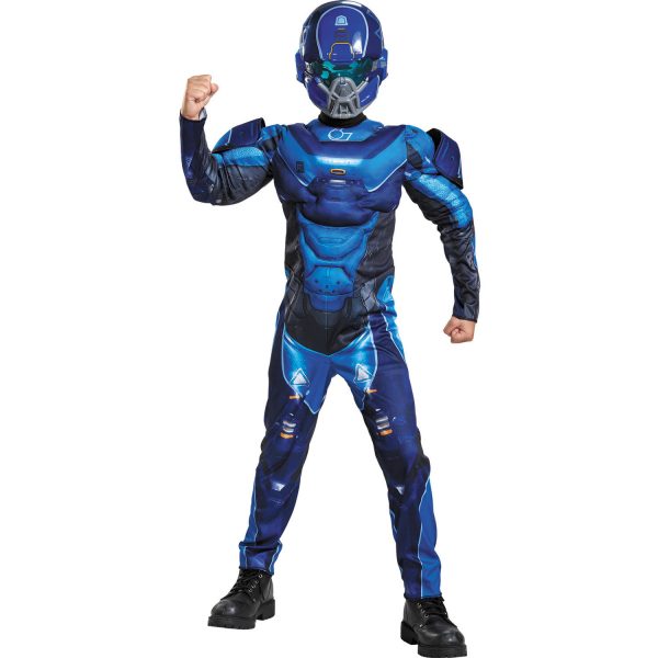 Fantasia de músculo espartano azul para meninos Halo- Boys Blue Spartan Muscle Costume – Halo