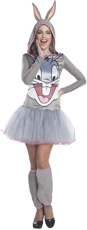 Fantasia feminino Looney Tunes Rubie’s Pernalonga – Rubie’s Women’s Looney Tunes Bugs Bunny Hooded Costume Dress