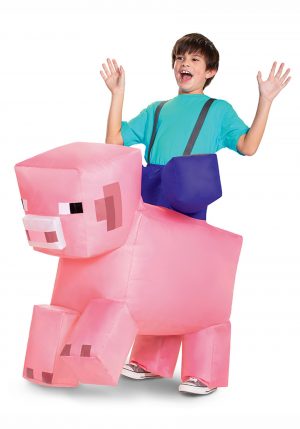 Fantasia infantil de porco inflável Minecraft Ride-On – Minecraft Ride-On Inflatable Pig Kids Costume