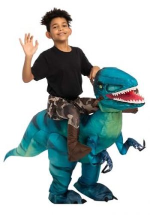 Fantasia inflável de raptor para crianças – Inflatable Raptor Ride-On Costume for Kids