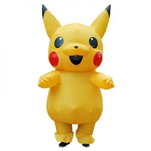 Fantasia inflável para Criança Pikachu – Kooynn Inflatable Yellow Costume Adult Kid Halloween Blow Up Costume