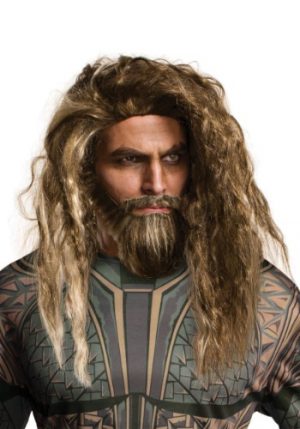 Conjunto de barba e peruca Aquaman masculino – Men’s Aquaman Beard and Wig Set