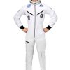 Fantasia Macacão de astronauta branco adulto plus size -White Astronaut Jumpsuit Adult Plus Size Costume