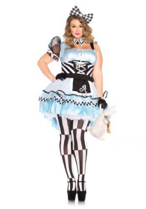Fantasia de Alice no pais das Maravilhas sexy plus size- Plus Psychedelic Alice Costume