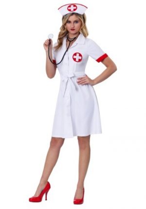 Fantasia de Enfermeira Plus Size  – Stitch Me Up Nurse Plus Size Womens Costume