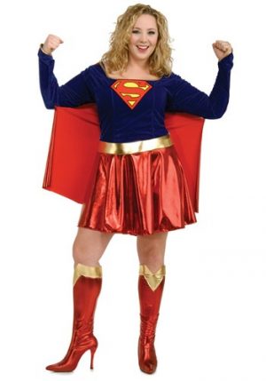Fantasia de Supergirl Plus Size- Adult Plus Size Supergirl Costume