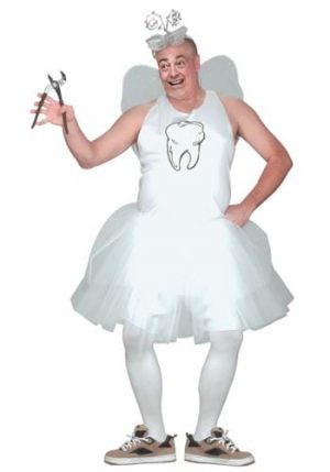 Fantasia de fada do dente adulto plus size – Adult Plus Size Tooth Fairy Costume