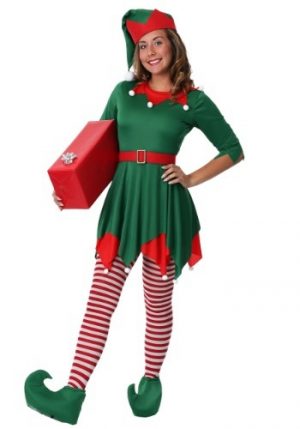 Fantasia feminina de Plus Size para o ajudante do Papai Noel – Women’s Plus Size Santa’s Helper Costume