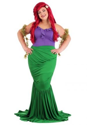 Fantasia feminina de sereia submarina plus size- Women’s Plus Size Undersea Mermaid Costume