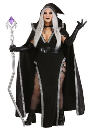 Fantasia feminino plus size  de feiticeira – Women’s Plus Size Enchanted Warlock Costume