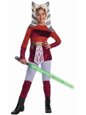 Fantasia Infantil Ahsoka Deluxe de animação de Star Wars – Star Wars Animated Deluxe Ahsoka Costume Child
