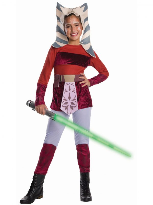 Fantasia Infantil Ahsoka Deluxe de animação de Star Wars – Star Wars Animated Deluxe Ahsoka Costume Child