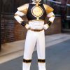 Fantasia Power Rangers para adultos musculoso branco-  White Ranger Classic Muscle Adult Costume
