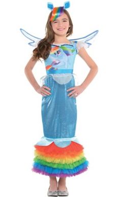 Fantasia de sereia Rainbow Dash para meninas – My Little Pony – Girls Rainbow Dash Mermaid Costume – My Little Pony
