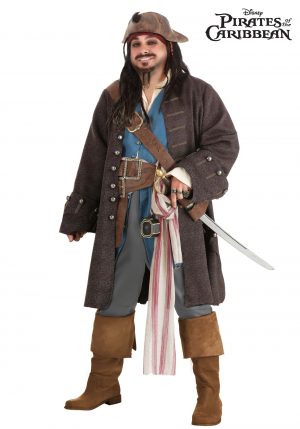 fantasia do capitão Jack Sparrow Plus Size Piratas do Caribe- Captain Jack Sparrow Costume for Plus Size Men from Disney’s Pirates of the Carribean