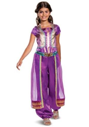 Fantasia Infantil de Jasmine Purple Aladdin – Aladdin Live Action Child Jasmine Purple Classic Costume