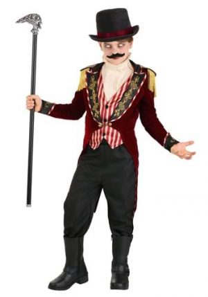 Fantasia assustador de mestre de cerimônias para meninos – Boy’s Scary Ringmaster Costume