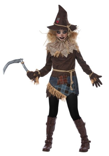 Fantasia de Espantalho Assustador para meninas- Creepy Scarecrow Girls Costume