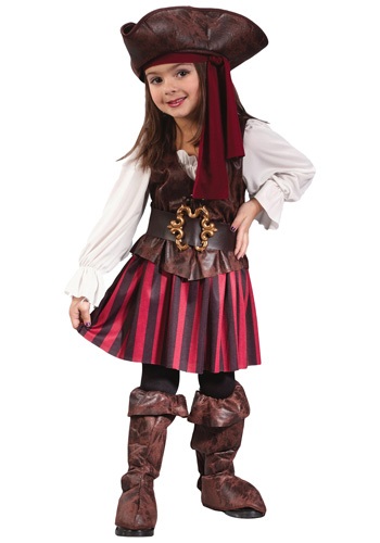 Fantasia de menina pirata infantil caribenha- Caribbean Toddler Pirate Girl Costume