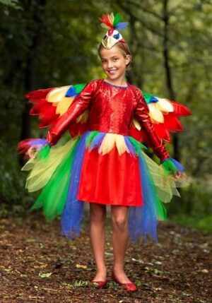 Fantasia de papagaio tropical para meninas – Tropical Parrot Dress Costume for Girls