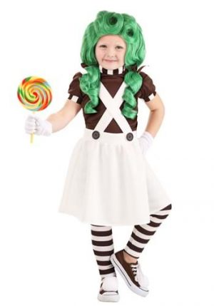 Fantasia de trabalhador de fábrica de chocolate para crianças- Toddler Chocolate Factory Worker Costume for Girls