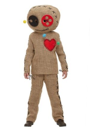 Fantasia infantil de boneca vodu de serapilheira- Child Burlap Voodoo Doll Costume