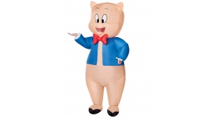 Fantasia inflável de porco Porky para adultos  Looney Tunes- Adult Porky Pig Inflatable Costume  Looney Tunes