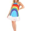 Fantasia vestido arco-íris para mulheres- Rainbow Dress Costume for Women