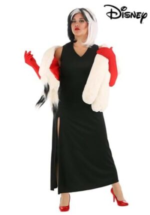 Fantasia Cruella De Vil Plus Size – Cruella De Vil Stole Costume for Plus Size Women from Disney’s 101 Dalmatians