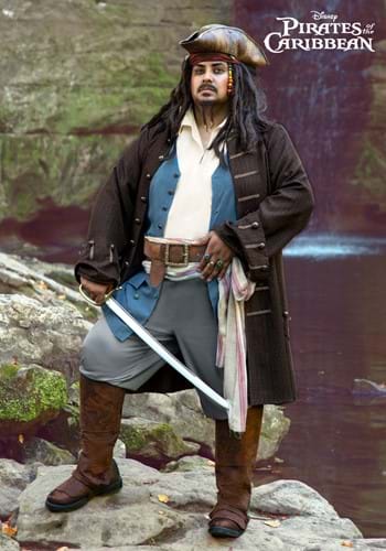 Fantasia de Jack Sparrow piratas do Caribe Plus Size – Jack Sparrow Pirate Costume for Plus Size Men from Disney’s Pirates of the Carribean