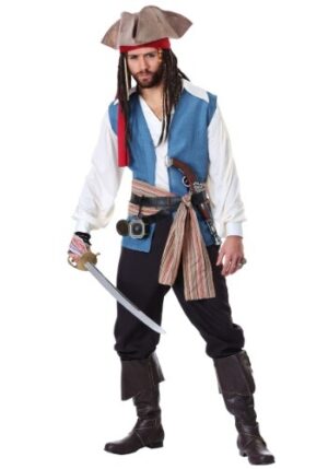 Fantasia de Pirata Plus Size – Men’s Plus Size Sparrow Pirate Costume