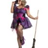 Fantasia de bruxa roxa Plus Size – Purple Web Witch Costume for Women Plus