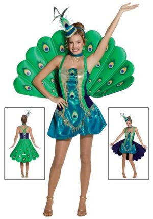 Fantasia feminina de pavão – Womens Showgirl Peacock Costume