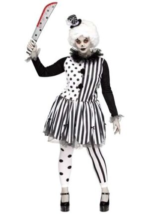Fantasia feminino de palhaço assassino Plus size – Women’s Killer Clown Plus Size Costume