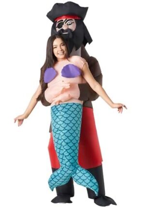 Fantasia inflável adulta de sereia  e pirata para adultos – Pick Me Up Pirate Mermaid Inflatable Adult Costume for Adults