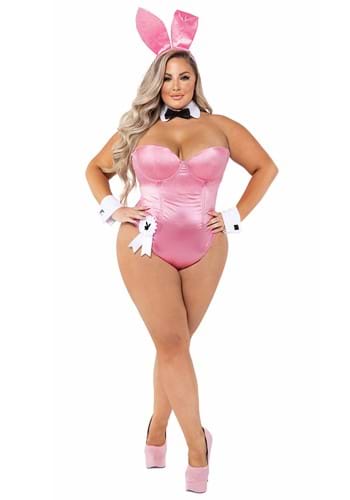 Fantasia sexy feminino plus size rosa Playboy Bunny- Womens Plus Size Pink Playboy Bunny Sexy Costume